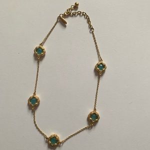 Gold necklace aqua amazonite